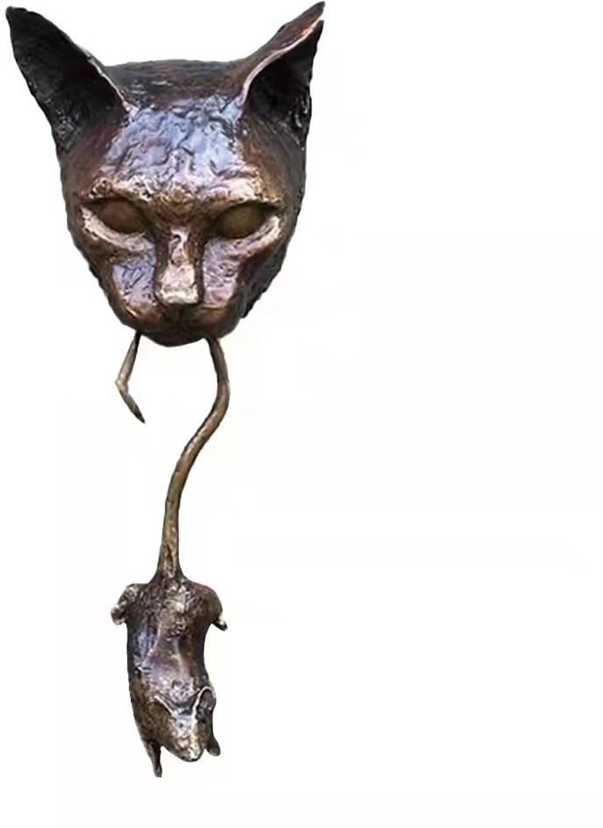 Deurklopper sculptuur, hars muis vanger muur opknoping decoratie, voordeur ornament, unieke huisdecoratie, muur kunst standbeeld, decoratieve muur sculpturen