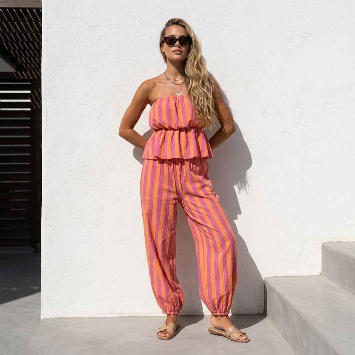 Set Livia Streep Roze/Oranje