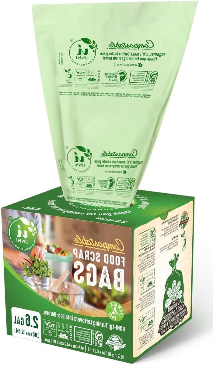 Composteerbare Zakken - Afvalzakken Bio - Keuken Afval - Plantaardig Materiaal - 100 stuks - Groen