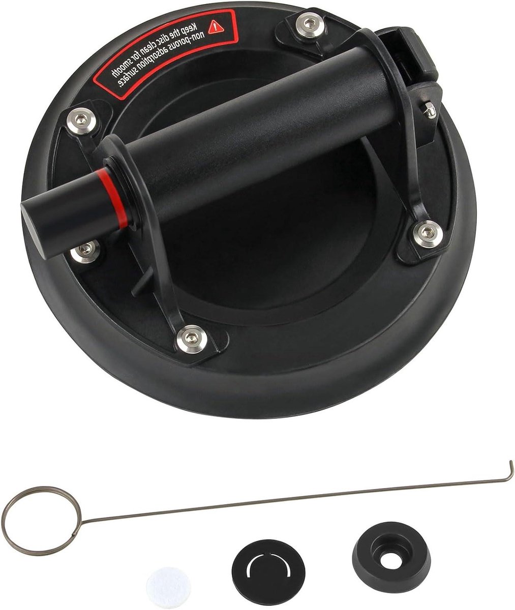 Glaslifter - Zuignap Handvat - Platte Oppervlakken Verplaatsen - Handpomp Indicator - 100 kg - Zwart