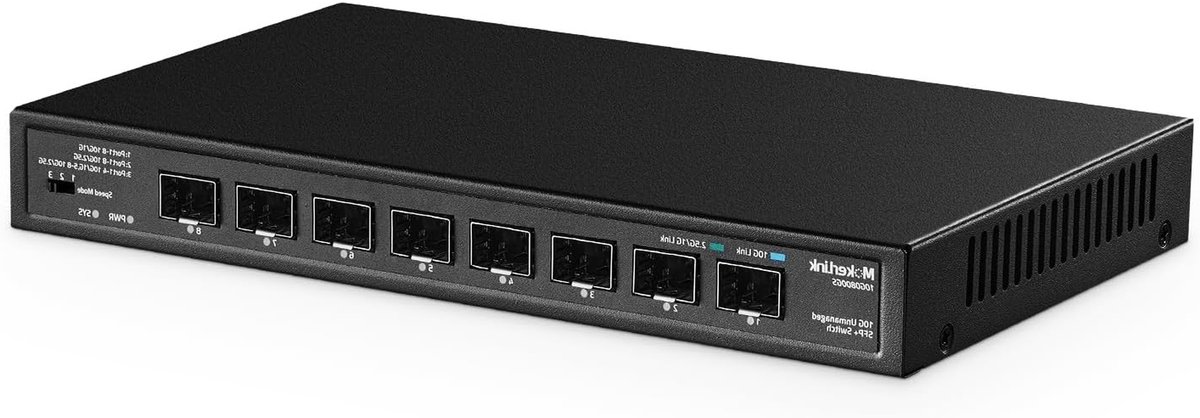 Ethernet Switch - Netwerk Switch SFP+ Switch - Netwerk Uitbreiding - 10Gbps SFP+ Poorten - 8 Haven - Zwart