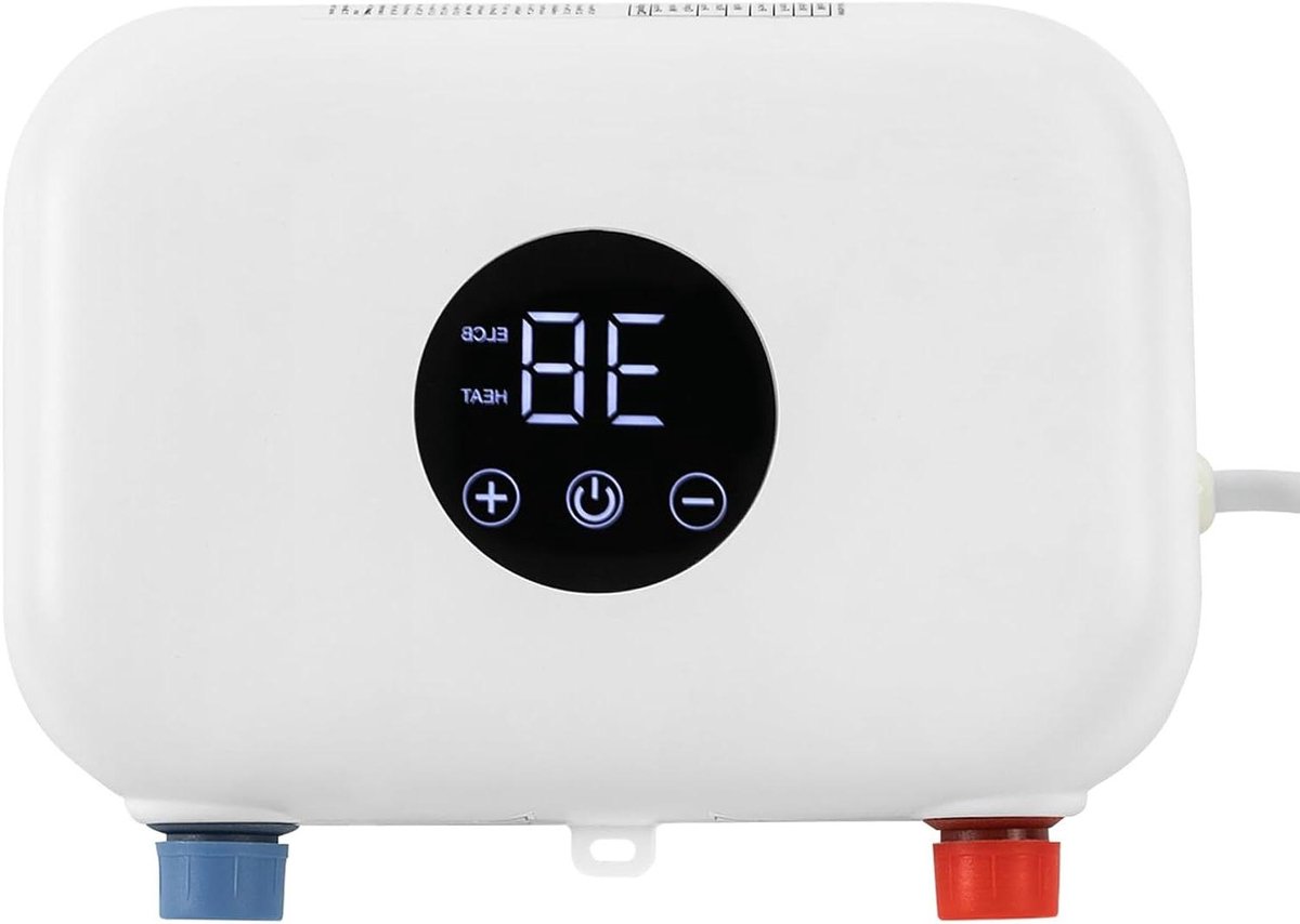 Elektrische Doorstroomboiler - Mini Boiler Instant - Direct Warm Water - LED Temperatuurweergave - 22 x 15 cm - Wit
