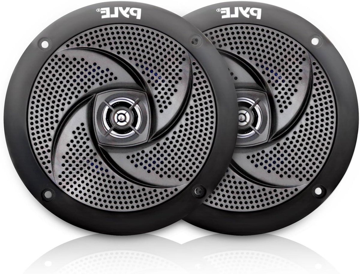 Waterproof Marine Speakers - Outdoor Audio Speakers - Watersport Geluid - Low Profile Design - 4 Inch - Zwart