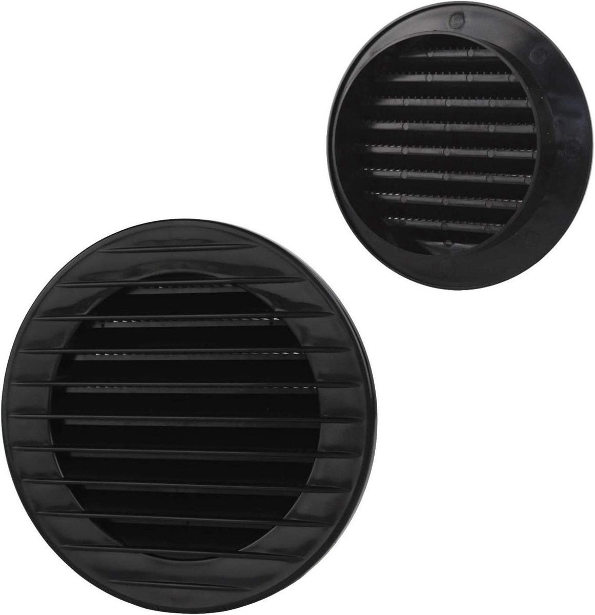 Ventilatierooster - Afvoerrooster Baksteenrooster - Luchtstroom Creëren - Geïntegreerde Insectenbescherming - Ø 80 mm - Zwart