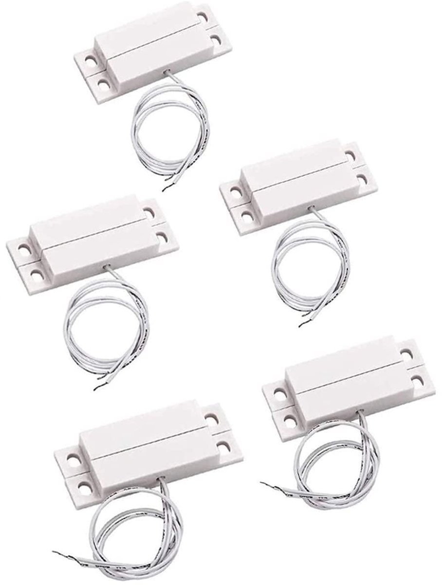 Deur Raam Sensor - Magnetische Schakelaar - Beveiliging Thuis - Normaal Gesloten - 5 Stuks - Wit