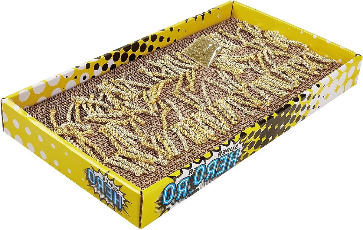 Kattenkrabpaal - Krabmeubel speeltje - Meubels beschermen - Inclusief kattenkruid - 47 x 26.3 x 6 cm - Bruin