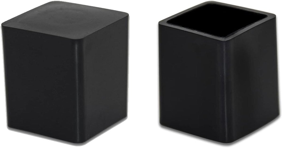 Dopjes voor stoelpoten - Vloerbeschermers - Meubels beschermen - Flexibel PVC materiaal - 19 x 19 mm - Zwart