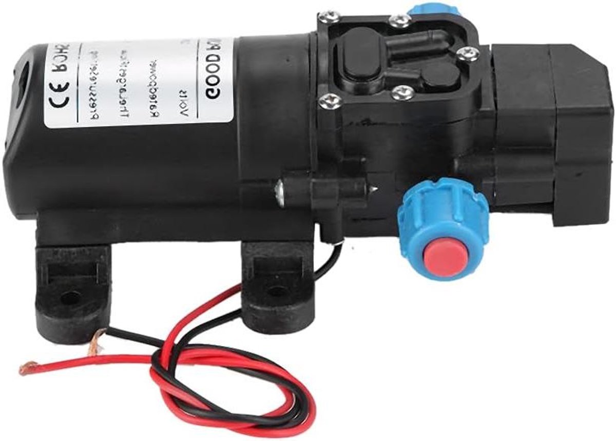 Elektrische Membraanpomp - Micro Waterpomp - Water Verplaatsen - 12V 60W Krachtig - 5L Per Minuut - Zwart