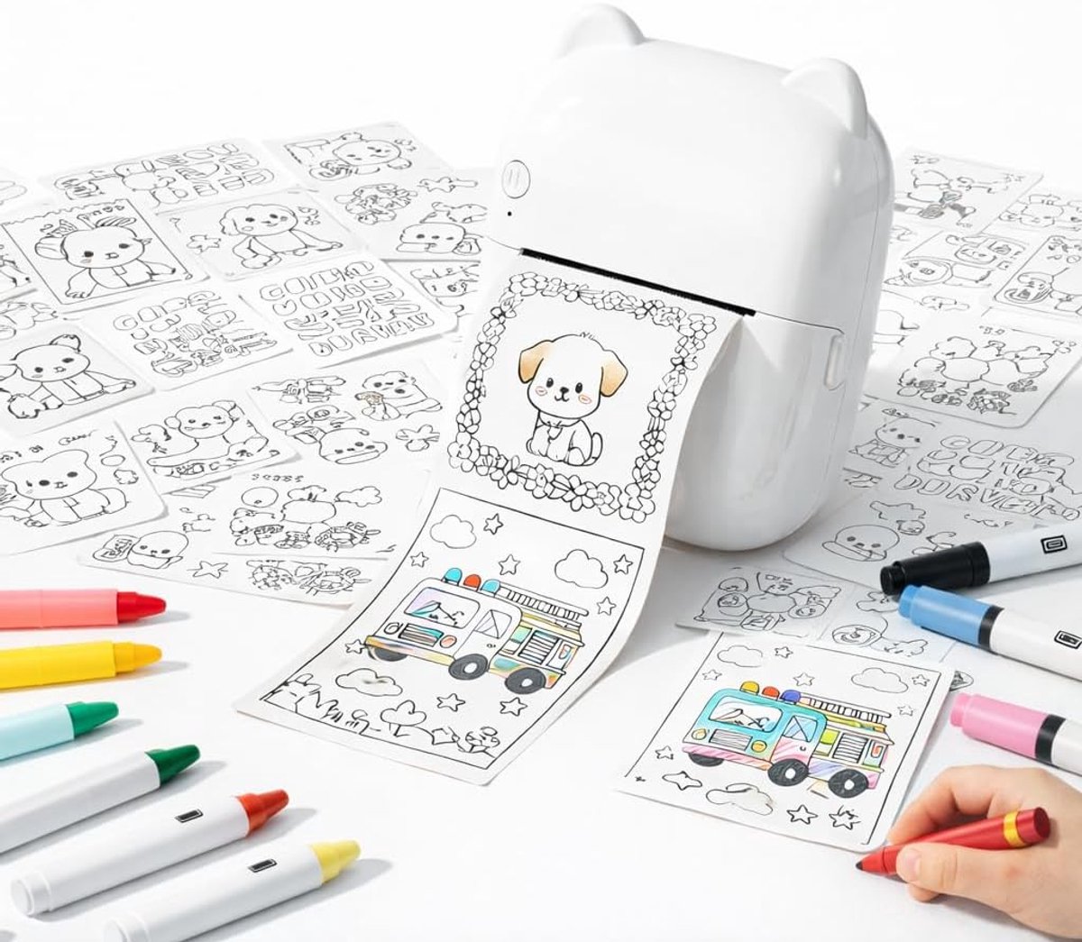 AI Mini Thermische Printer voor Kinderen met Spraakbesturing – Draagbare Inktloze Stickerprinter met Foto- en Afbeeldingengeneratie, voor Notities, Kleurplaten, Dagboek en DIY-Knutselprojecten
