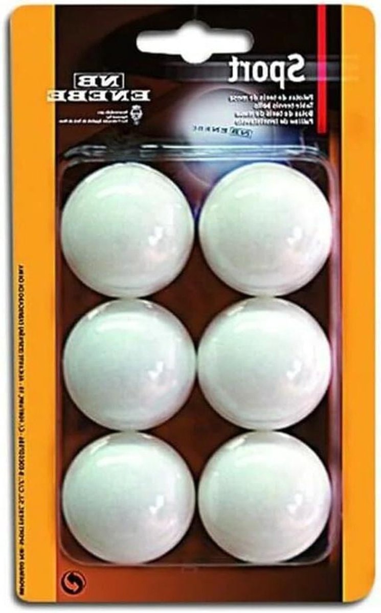 6 Stuks Tafeltennisballen 40mm Wit - Trainingsbal of Wedstrijdbal