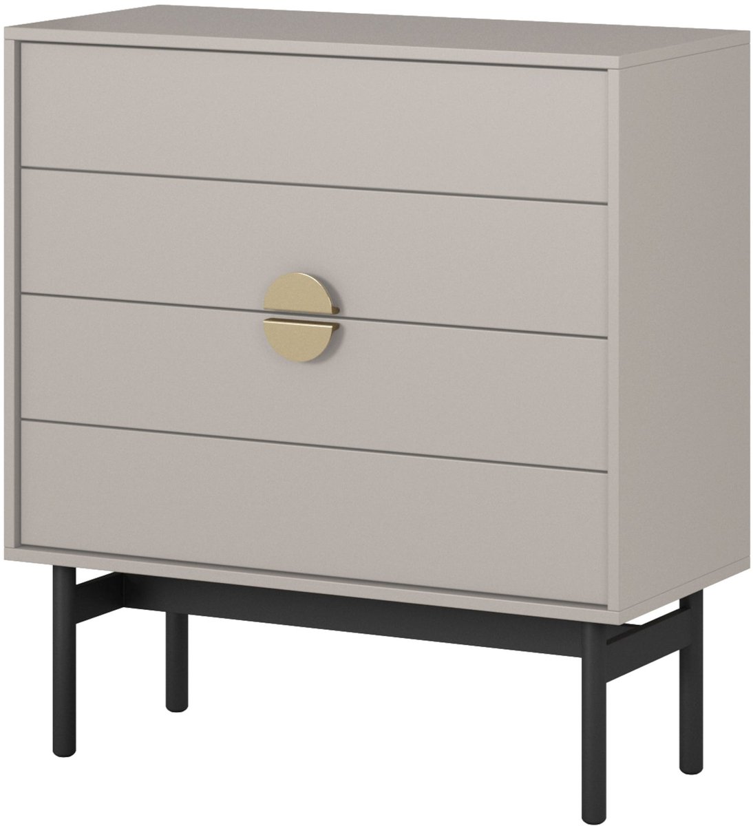 Ladekast Stoon II met 4 lades, taupe, 85cm
