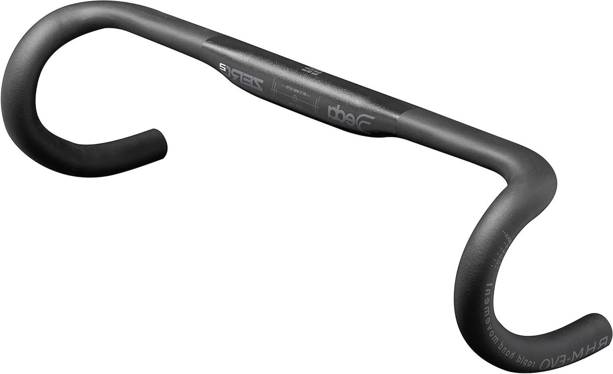 Racefiets Stuur - Wegfiets Stuur - Fietsen - Volledige Kabelgeleiding - 40cm - Pools op Zwart