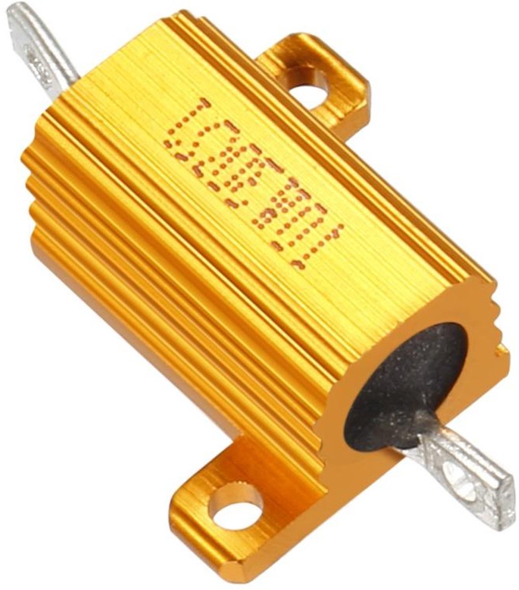 Aluminium Behuizing Weerstand - Gewikkelde Weerstand - Elektronica Reparatie - Hoge Stabiliteit en Precisie - 10 W 30 Ohm - Goud