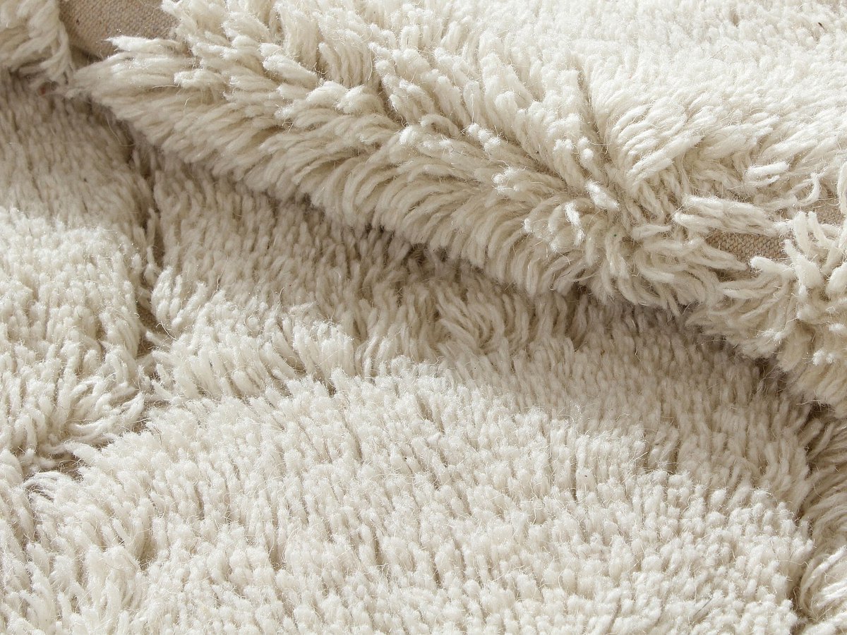 Vente-unique Getuft vloerkleed 100% wol - 160 x 230 cm - Gebroken wit - 2250g/m² - MONCALVO