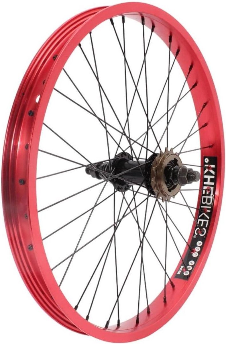 BMX Achterwiel - Wielset BMX - Fietsen Onderhoud - 38mm Brede Velg - 20 Inch - Rood Geanodiseerd