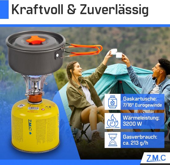 Draagbaar Camping Gaskooktoestel - Lichtgewicht Gasfornuis met Opbergdoos en Gaspatronen - 3200W van Draagbaar — afbeelding 3