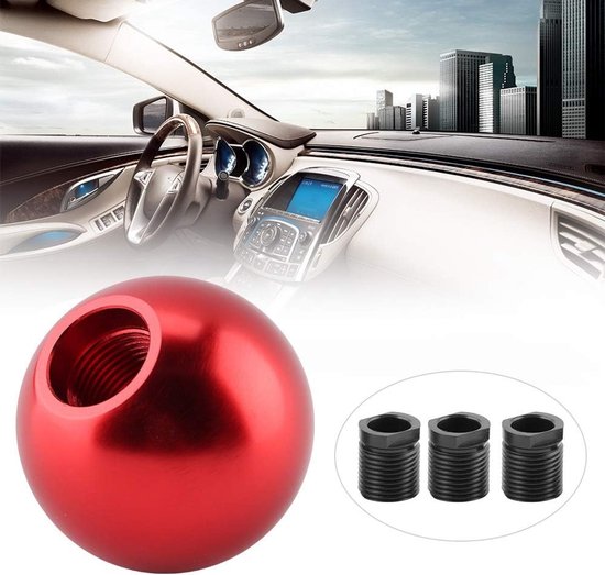 Schakelknop Auto - Versnellingspookkop Handmatig - Versnellingen Wisselen - Universele Handmatige Montage - Ronde Bal Vorm - Rood — afbeelding 3