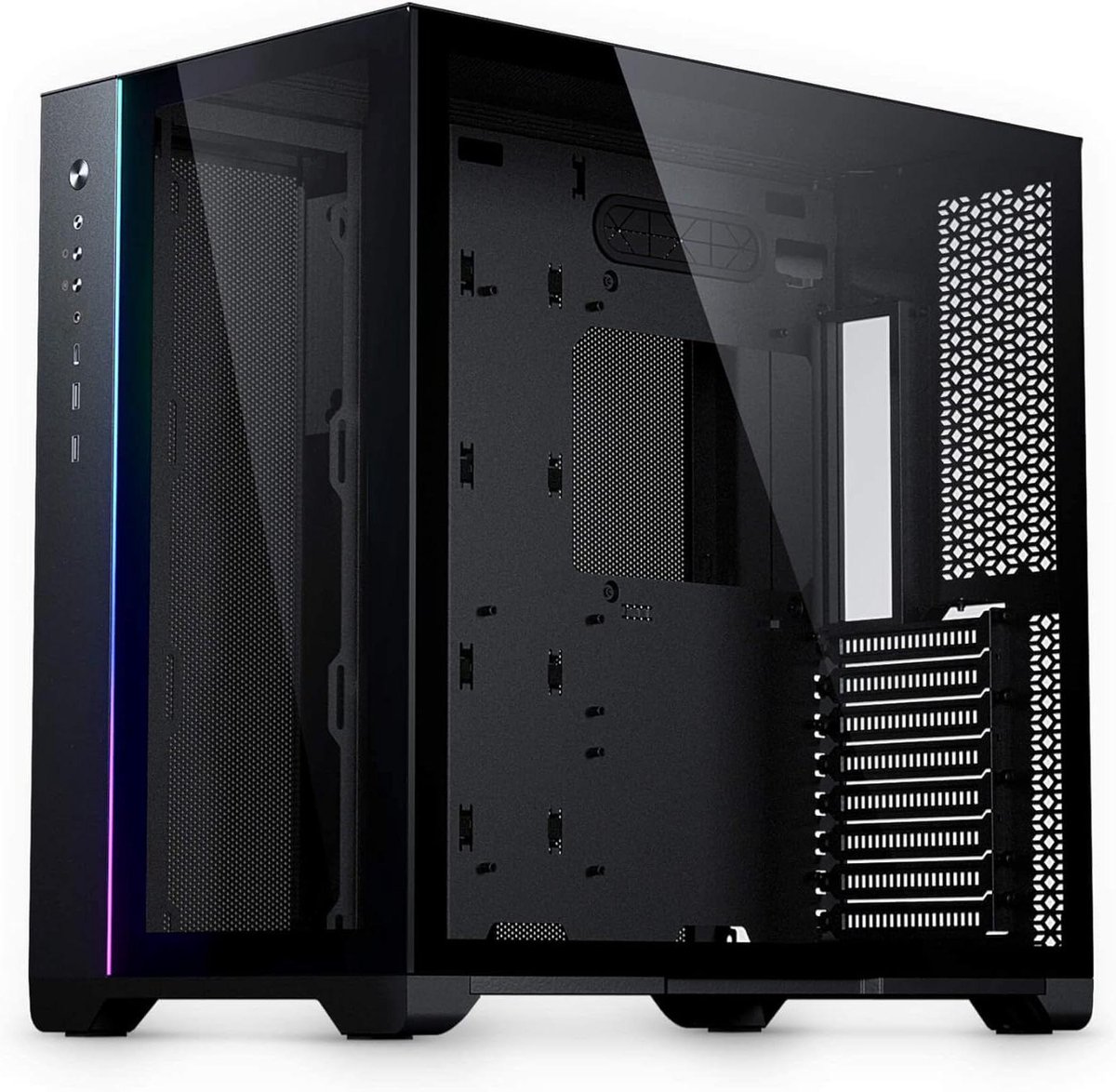 Computer Behuizing - Midi Tower - PC Bouwen - Dubbele Kamer Ontwerp - 45 cm Hoog - Zwart