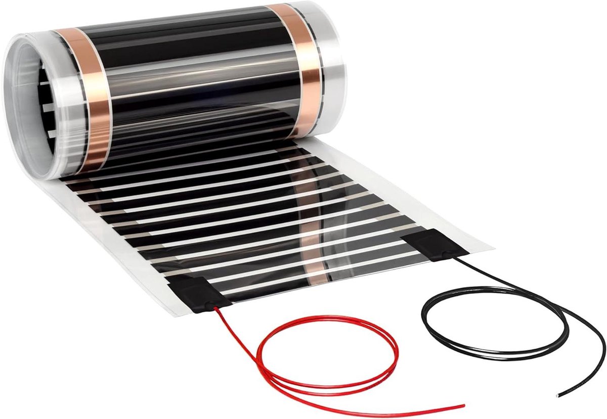 Infrarood Verwarming Folie - Carbon Verwarming Elektrische Verwarming - Terrarium Temperatuur - Gezonde Stralingswarmte - 15m - Zwart