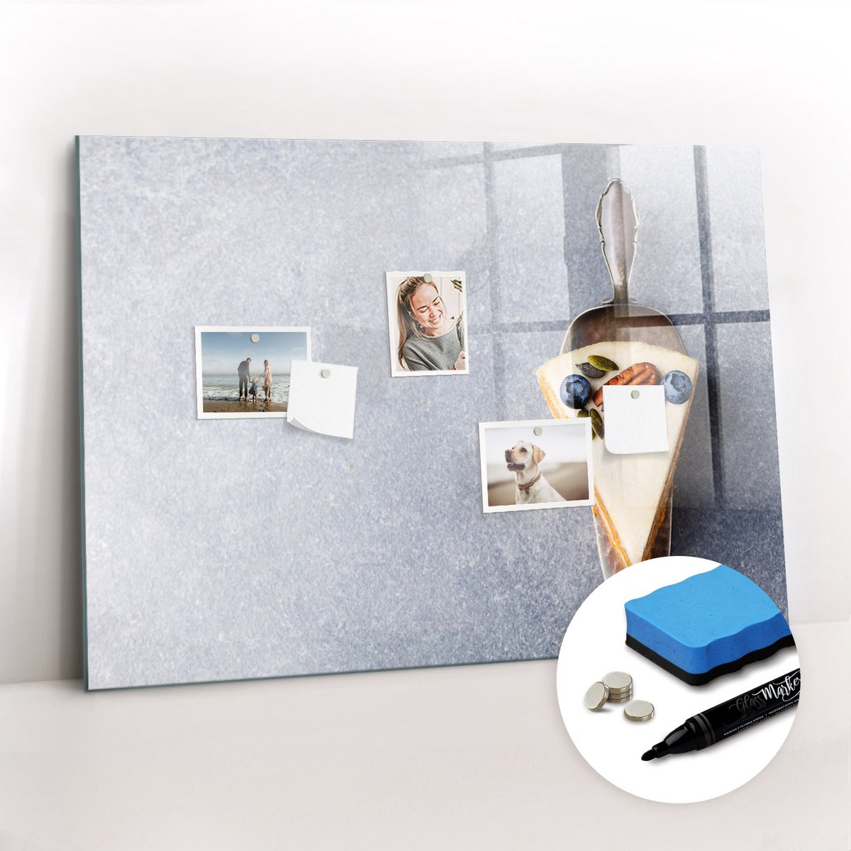 Tulup Whitebord - Een fluitje van een cent - 100 x 70 cm - Veelkleurig Memo Bord - Gratis 5 Sterke Magneten + Whiteboard Marker & Wisser - Moderne Wanddecoratie - Magnetic Board - Organiseer Je Bureau