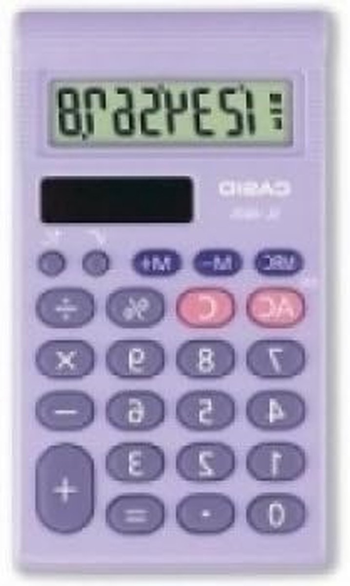 Rekenmachine - Zakrekenmachine - Snelle Berekeningen - Solar Powered - 22 x 15 x 1.2 cm - Zwart
