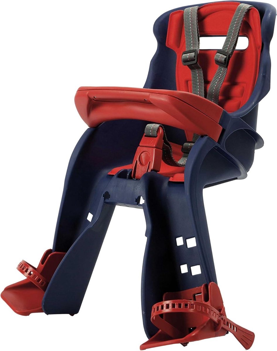 Fietsstoeltje Voor - Kinderzitje Fiets - Veilig Fietsen - 3-Punts Gordels - Tot 15kg - Blauw Rood