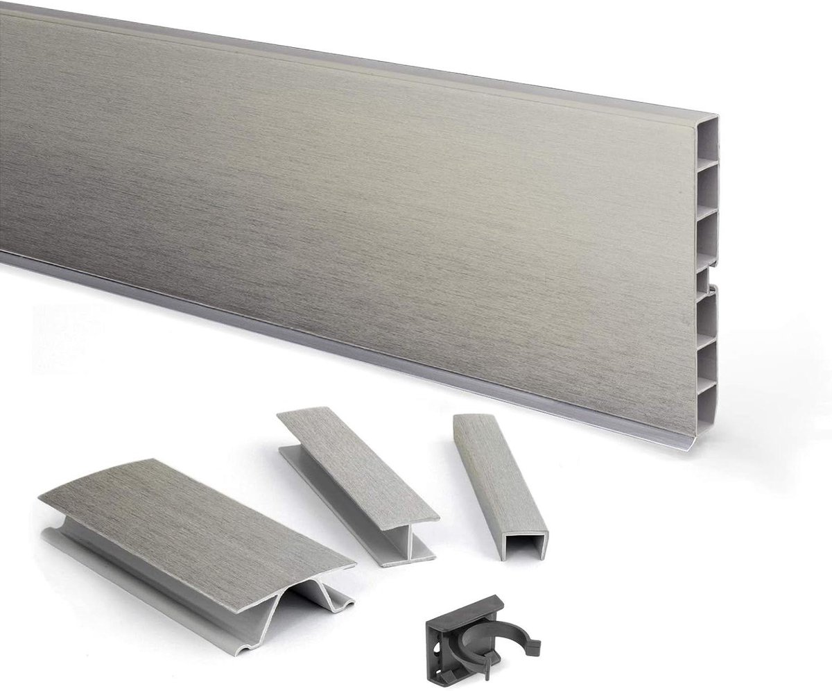 Keuken Plint - Sokkelpaneel Plint - Keuken Afwerking - Vochtbestendig met Afdichting - 75 m - Inox