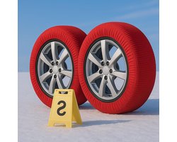 Textiele Sneeuwhoezen - Sneeuwsokken Auto - Veilig Rijden - Snelle Montage - Maat S - Rood