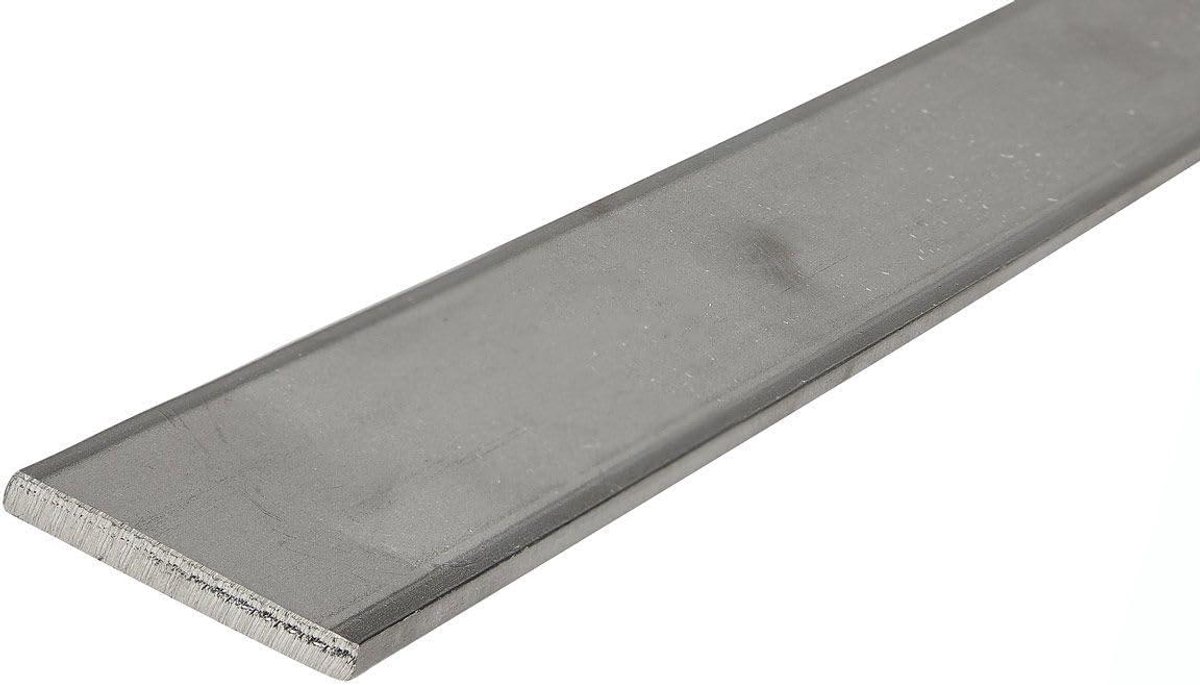 Plat Staal - Roestvrij Staal Profiel - Bouw Projecten - Geslepen Oppervlak - 40x5mm x 2m - Zilver
