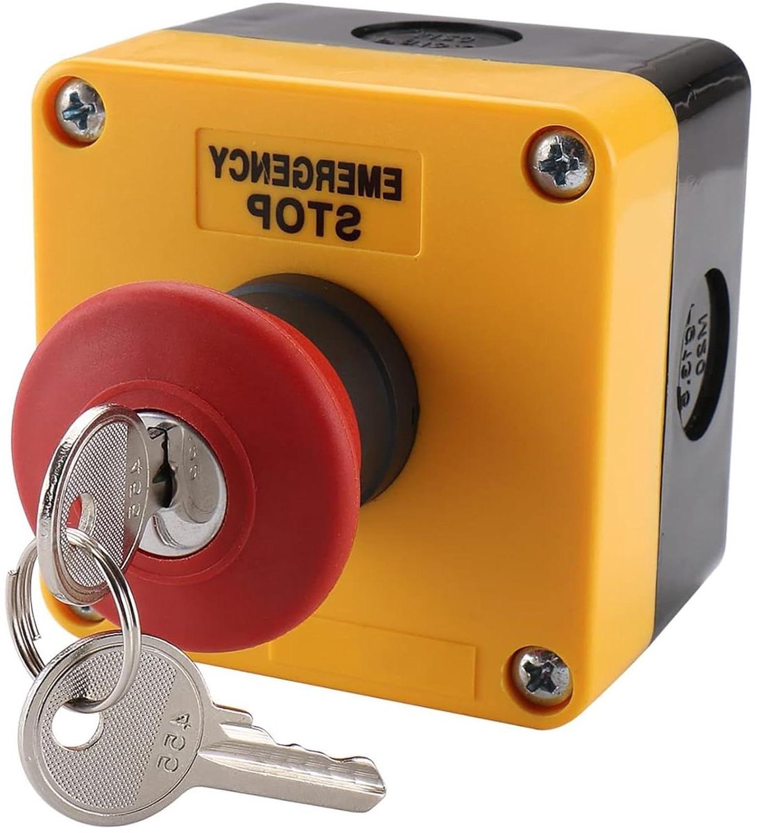 Noodstop Schakelaar - Drukknop Schakelaar - Industriële Controle - Met Sleutel Vergrendeling - 85 x 71 x 71mm - Rood