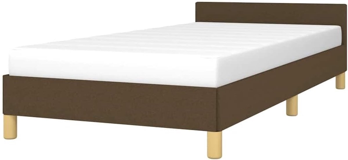 Bedframe met Hoofdeinde - Bedbasis Lattenbodem Frame - Goede Nachtrust - Multiplex Lattenbodem - 80x200 cm - Donkerbruin