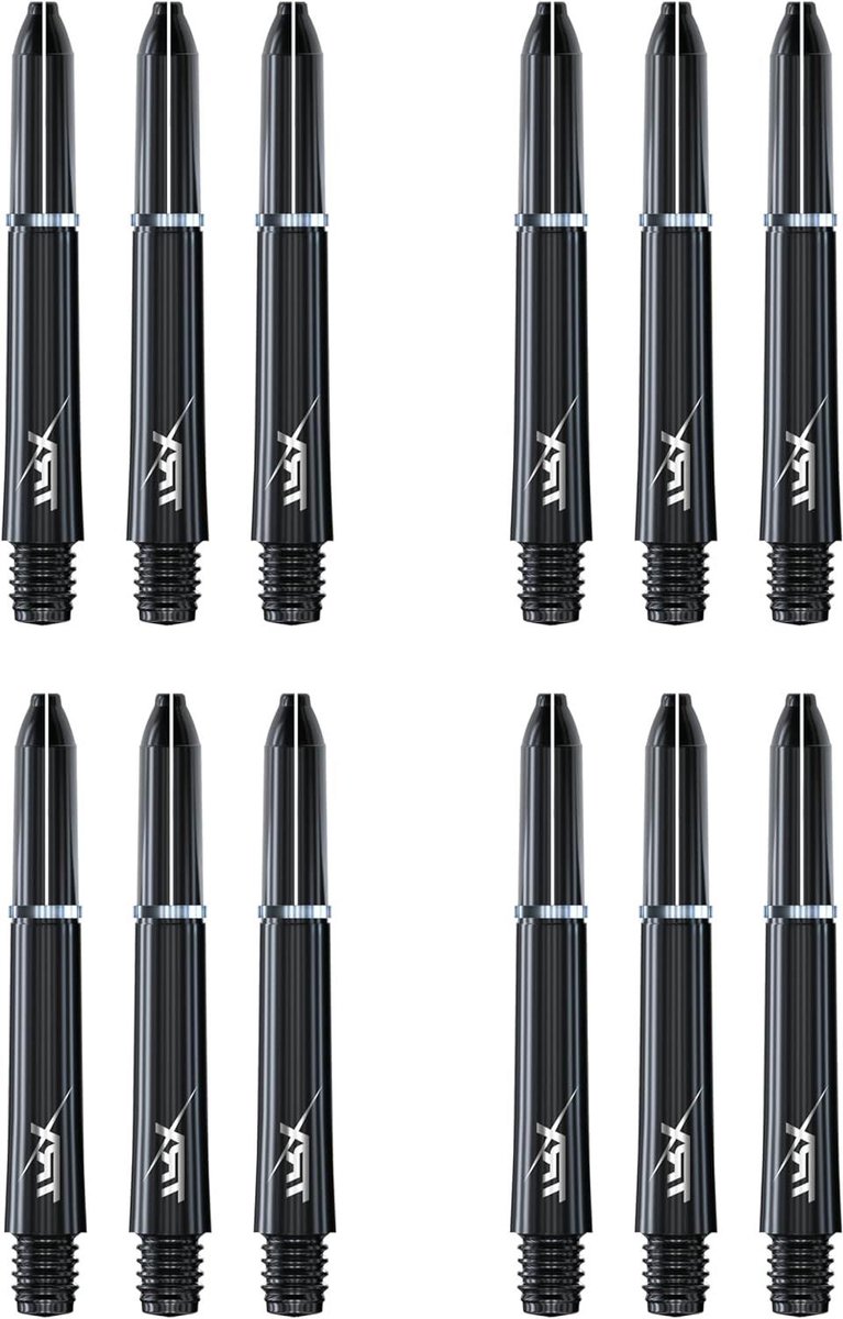 Darts Stengels - Shafts Dartpijlen - Darten - Aluminium Materiaal - 12 Stuks - Zwart