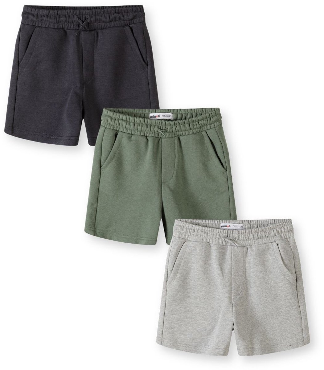 Minoti korte broek jongens 3-pack - katoen - grijs