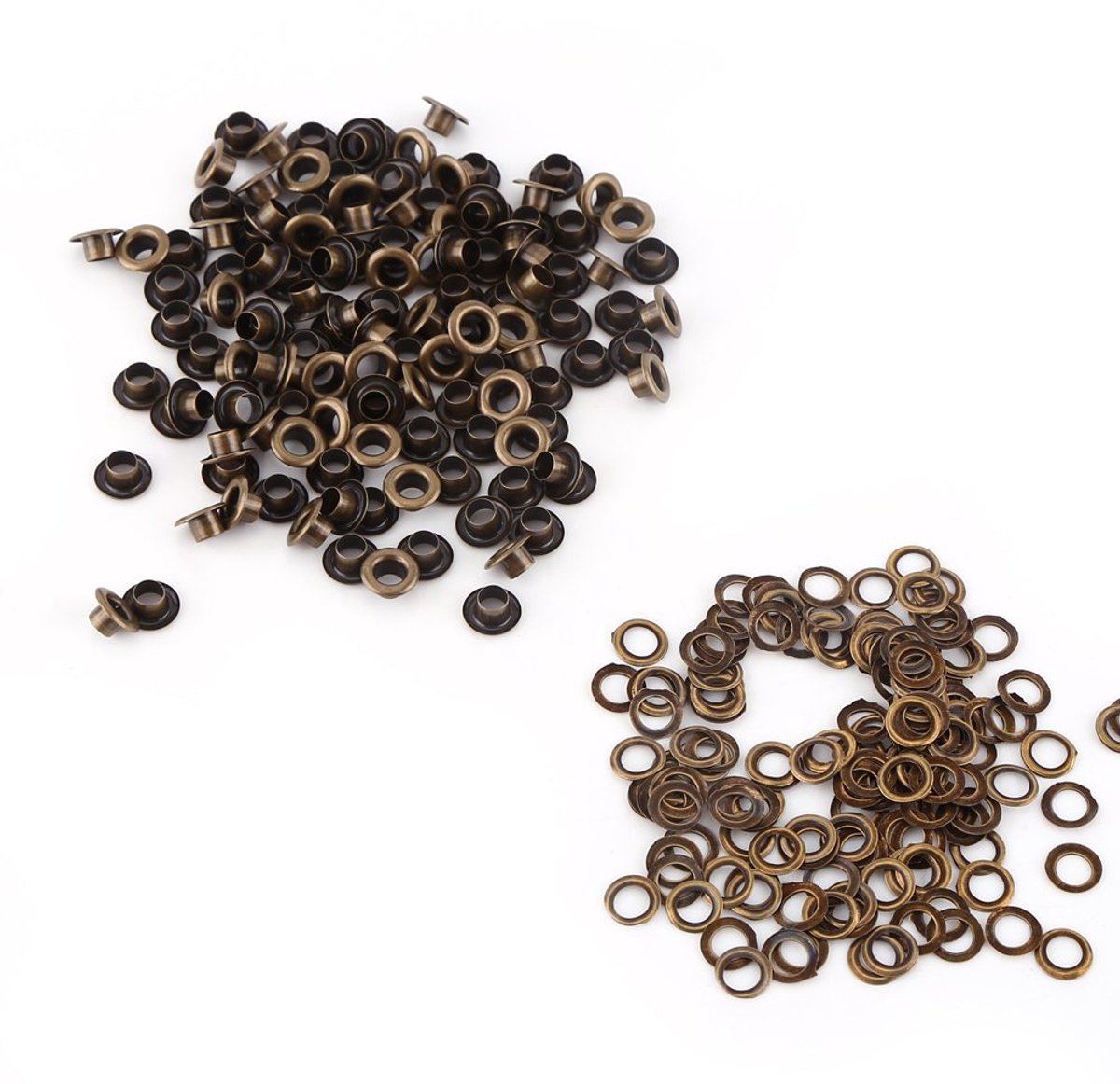 messing ogen, bevestigingsset voor lederwaren met sluitringen voor decoratieve reparatie (4 mm)
