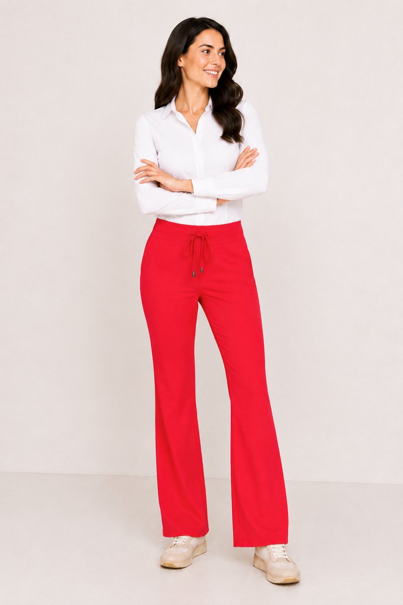 Mi Piace Travel Broek Dames Flared – Rood - Maat L/40 - 202089
