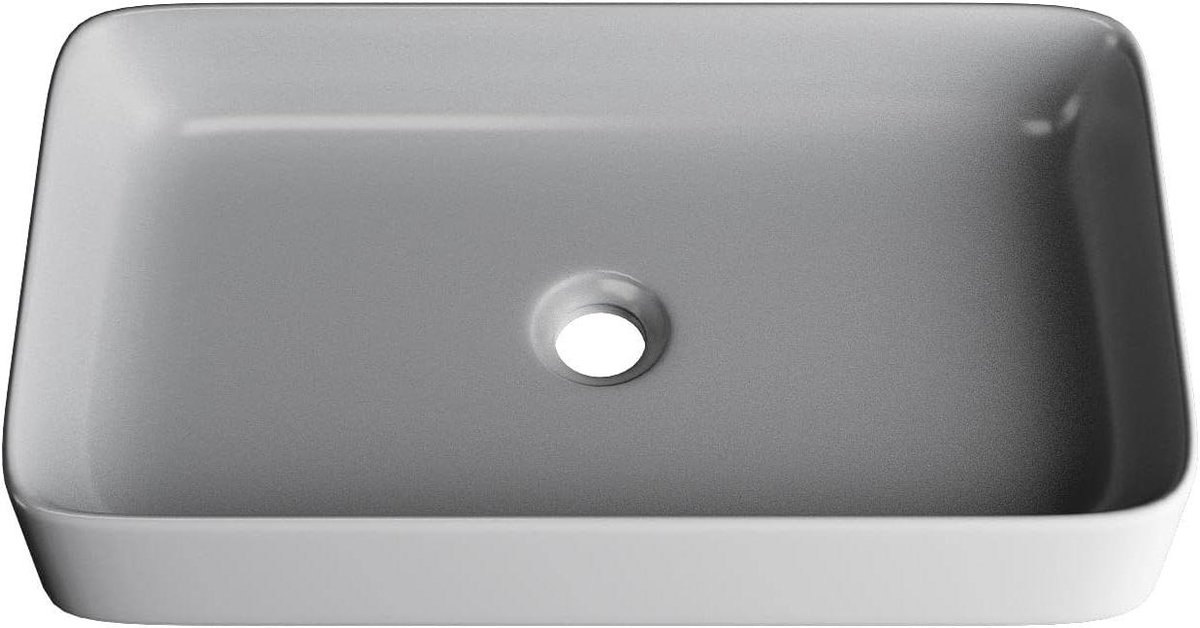 Compact Wastafel Gastentoilet - Ruimtebesparend Handenwasbak Keramiek 60x34 cm Wit