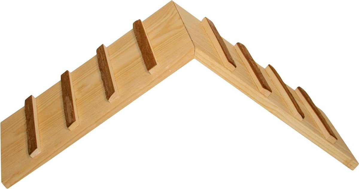 Houten Brug - Knaagdierbrug Klimbrug - Klimmen en Ontdekken - Flexibel Ontwerp - 17 x 20 cm - Natuurlijk Hout
