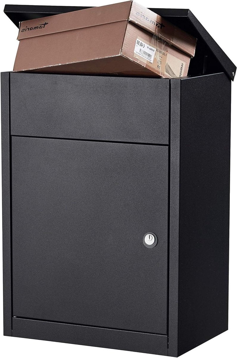 Brievenbus - Postkast Pakketbox - Veilig Post Ontvangen - Robuust Staal - 53 x 38 x 25 cm - Zwart