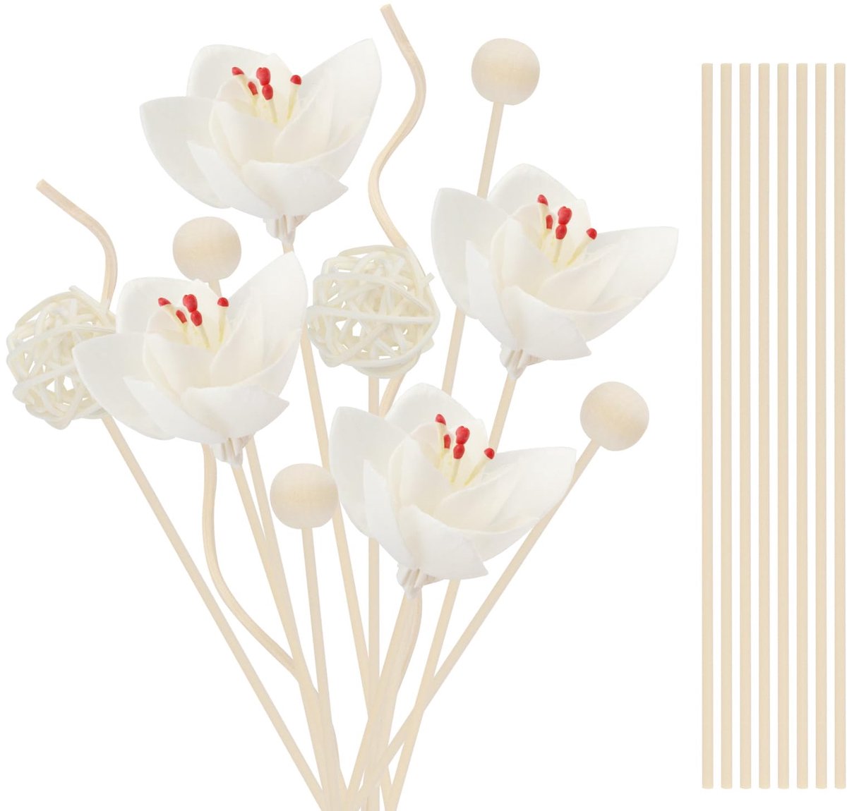 Rotanstokjes voor aromadiffuser, rotan aroma-diffuser en vervangende rotanstokjes voor kamergeur