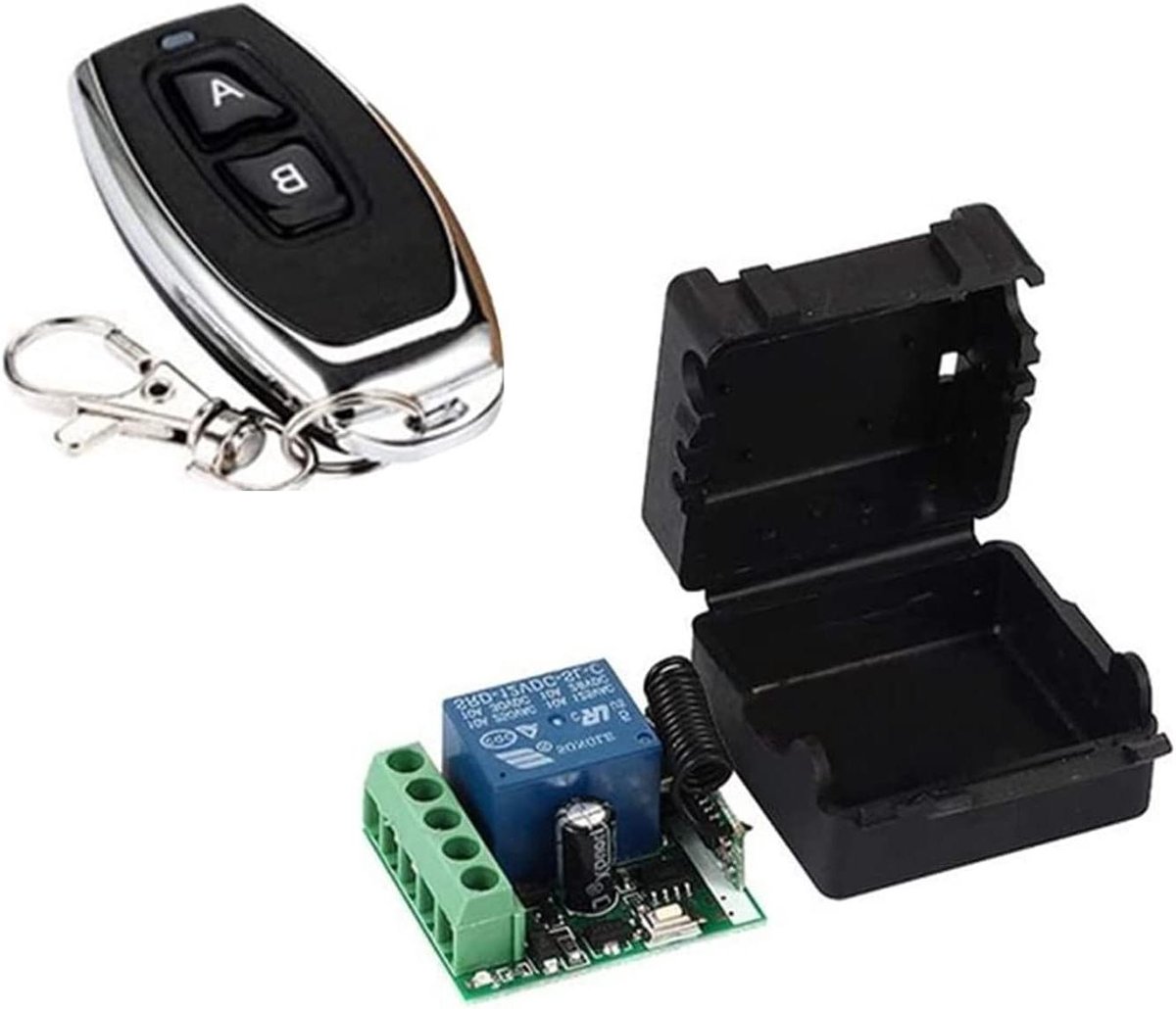 Universele Afstandsbediening Schakelaar - RF Relais Module - Apparaten Bediening - 12V 10A Relais - 50 meter bereik - Wit