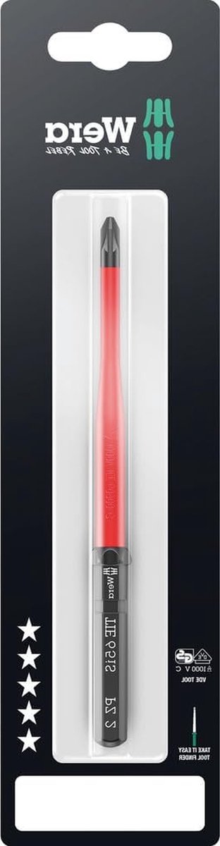 Schroevendraaier Kling - Wisselkling VDE - Veilig Klussen - Gereduceerde Klingdiameter - PZ 2 x 157 mm - Multicolor