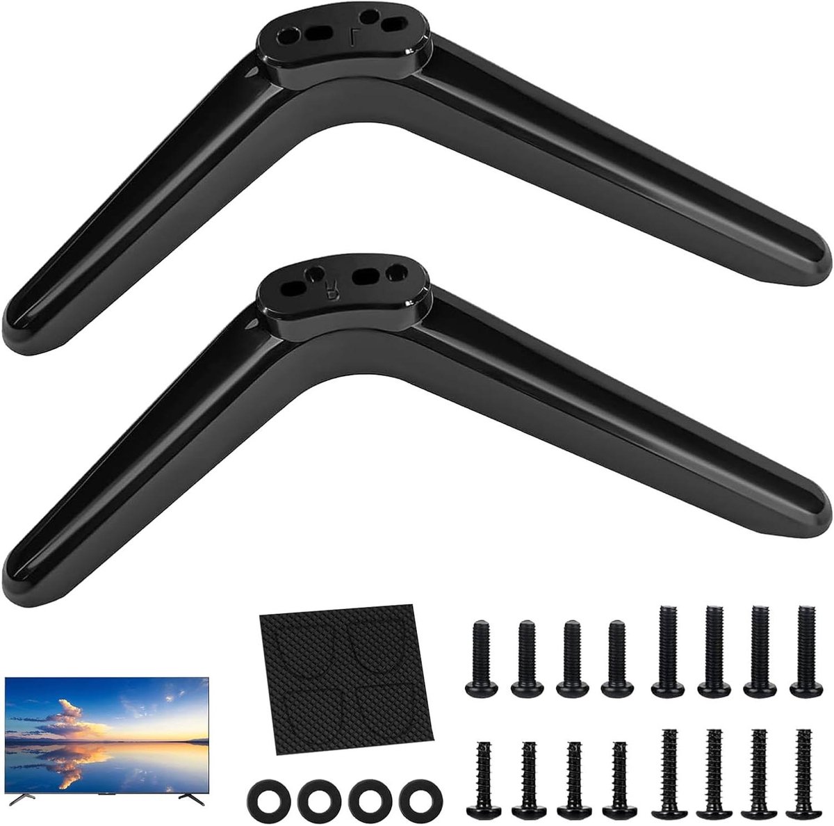 Universele TV Poten - TV Voetjes TV Standaard - TV Plaatsen - Robuuste ABS Constructie - 32-55 inch - Zwart