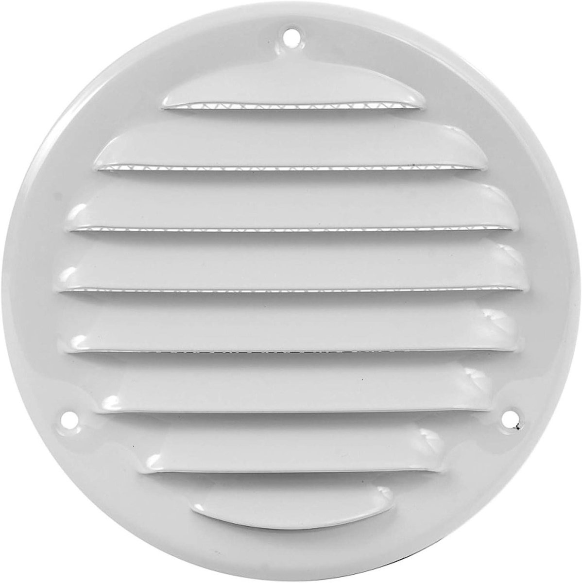 Wandventilatierooster - Afzuigkap rooster - Luchtcirculatie verbeteren - Afsluitbaar insectenscherm - Diameter 200 mm - Wit