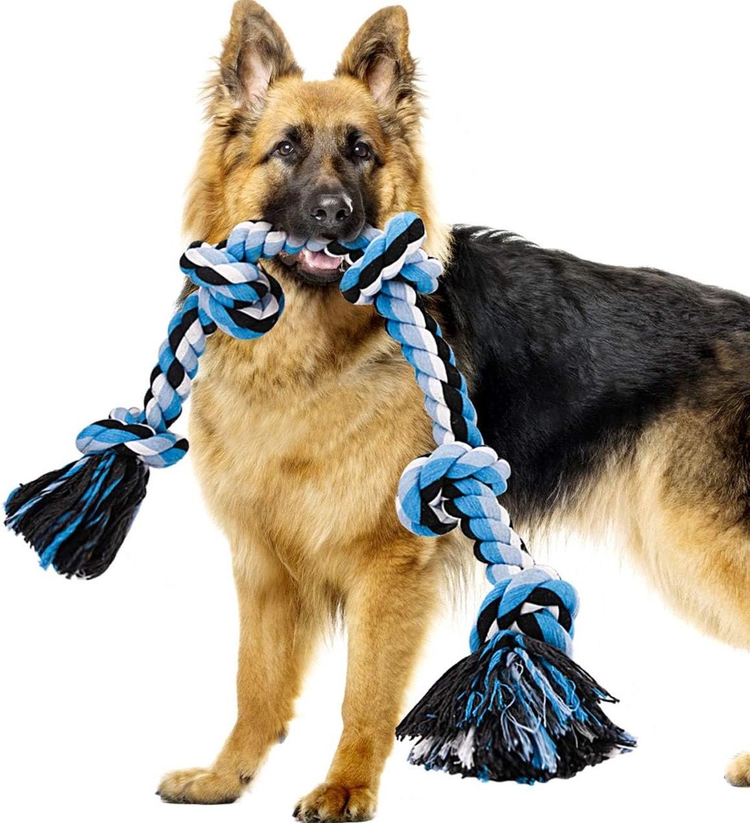 Hondenspeelgoed Touw - Kauwspeelgoed Hond - Hond Trainen - Robuust Gedraaid Design - 91 cm Lang - Blauw