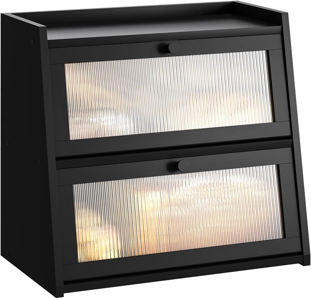 Grote Brooddoos - Brood Opslag Container - Keuken Opbergen - Dubbellaags Bamboe - 417 x 26 cm - Zwart