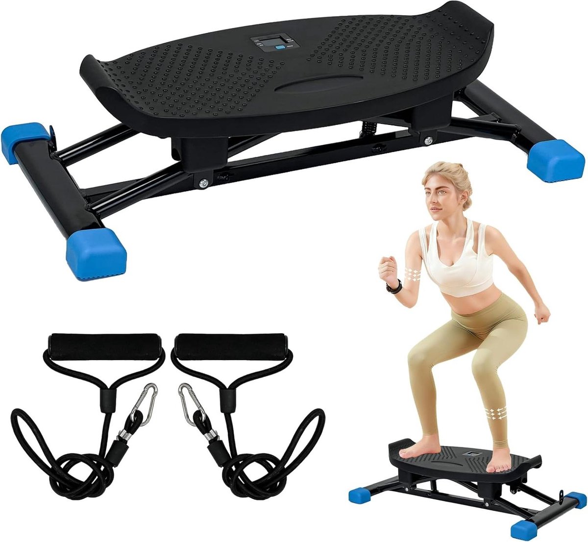 Balance Trainer - Stepper Loopband - Full Body Training - Gecombineerde Oefeningen - 300lbs Draagvermogen - Wit