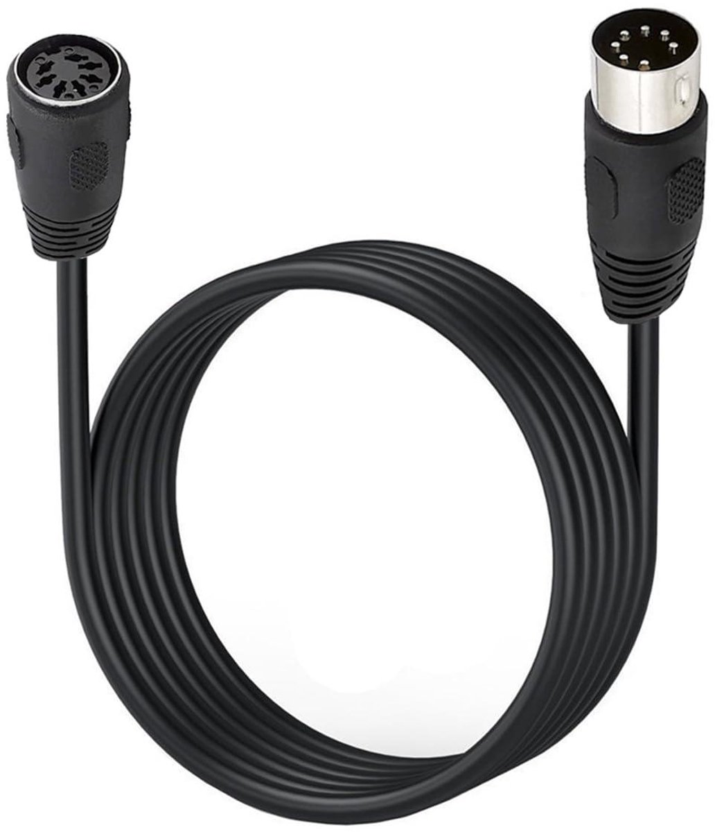 7-Pin DIN Kabel - Audiokabel MIDI - Stereo Apparaten Verbinding - Man naar Vrouw - 3 meter - Zwart