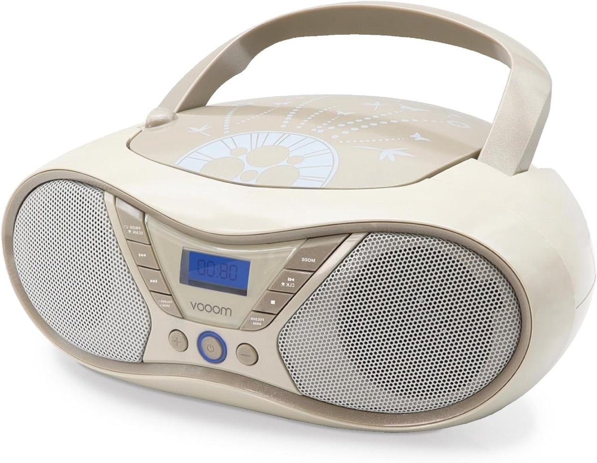Draagbare CD-speler - Muziekspeler Radio - Muziek Luisteren - Stereo Geluid 6W - Niet gespecificeerd - Zacht Grijs