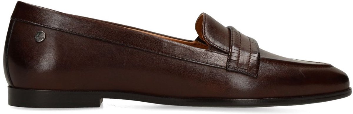 No Stress - Dames - Donkerbruine leren loafers - Maat 37
