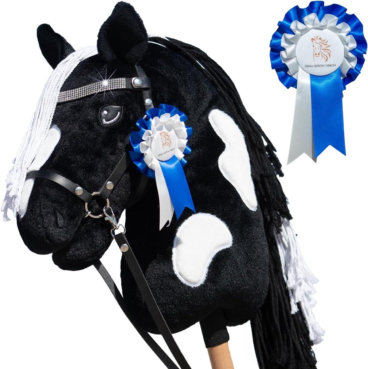 Stokpaard A3 - Hobby Horse Paardenspeelgoed - Hobby Horsing Wedstrijden - Zeldzame Zwarte Pie Jurk - A3 Formaat - Zwart Wit